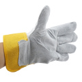 Yellow Full Palm Industrial Safety Cowhide Split Leather Work Gloves (110091)